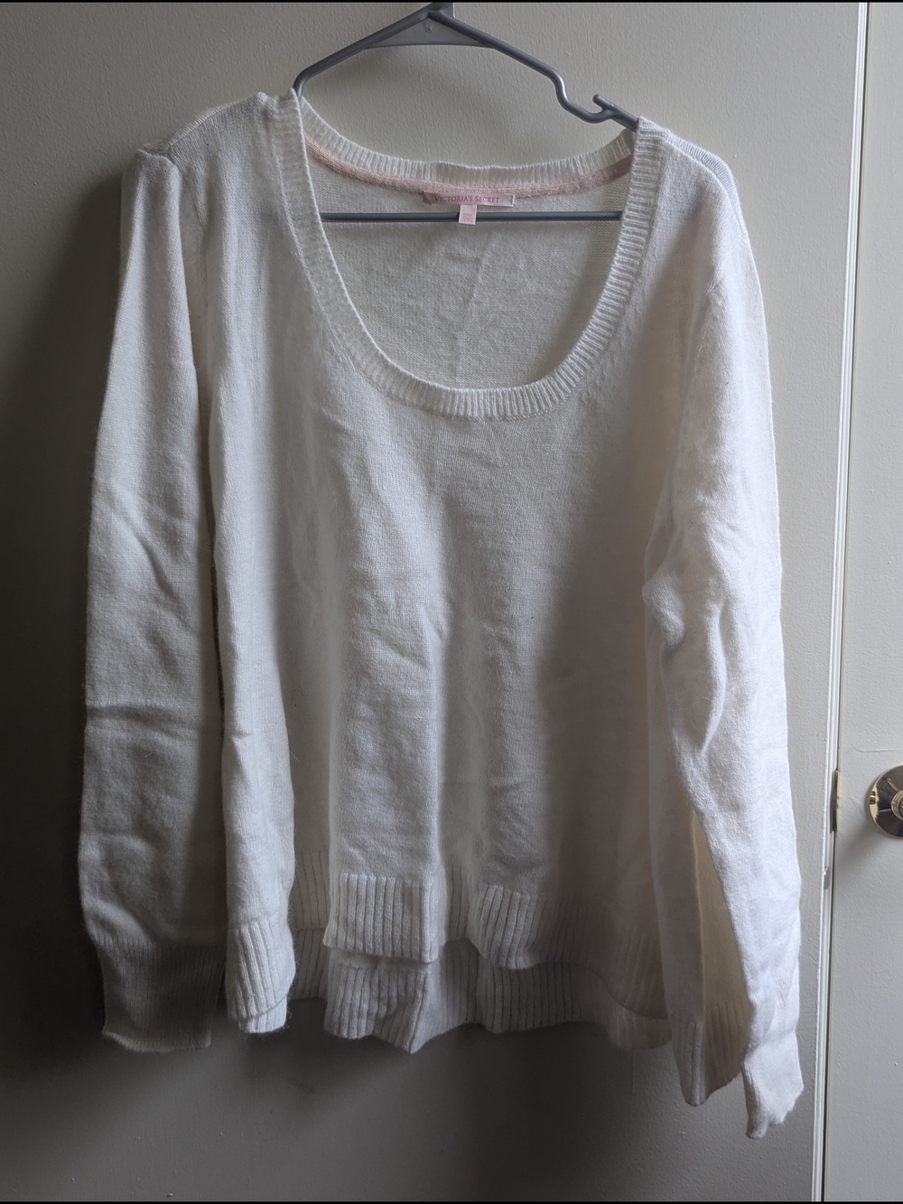 Victoria's Secret White Scoop Neck Knit Sweater